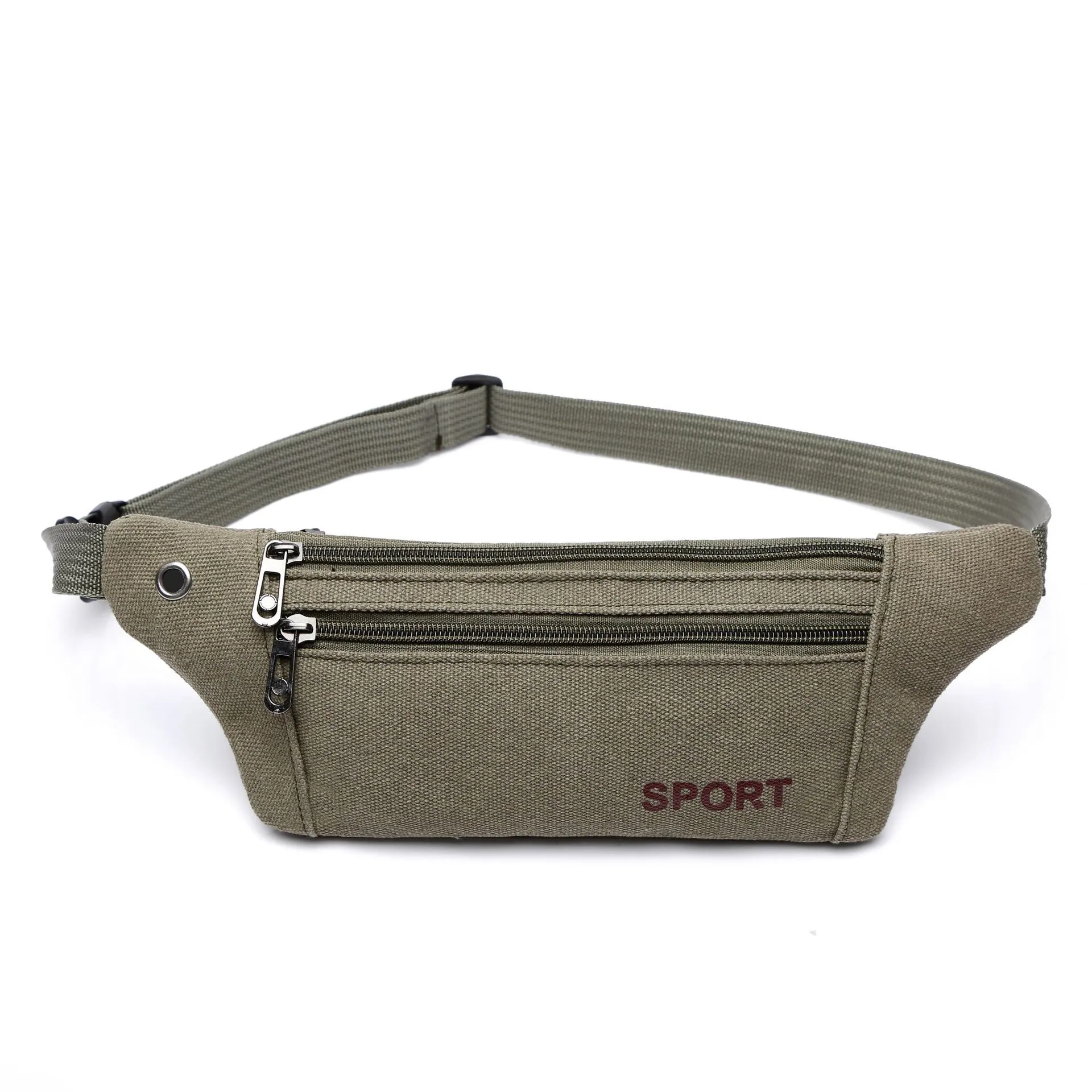 Canvas 3-Zipper Fanny Pack 5