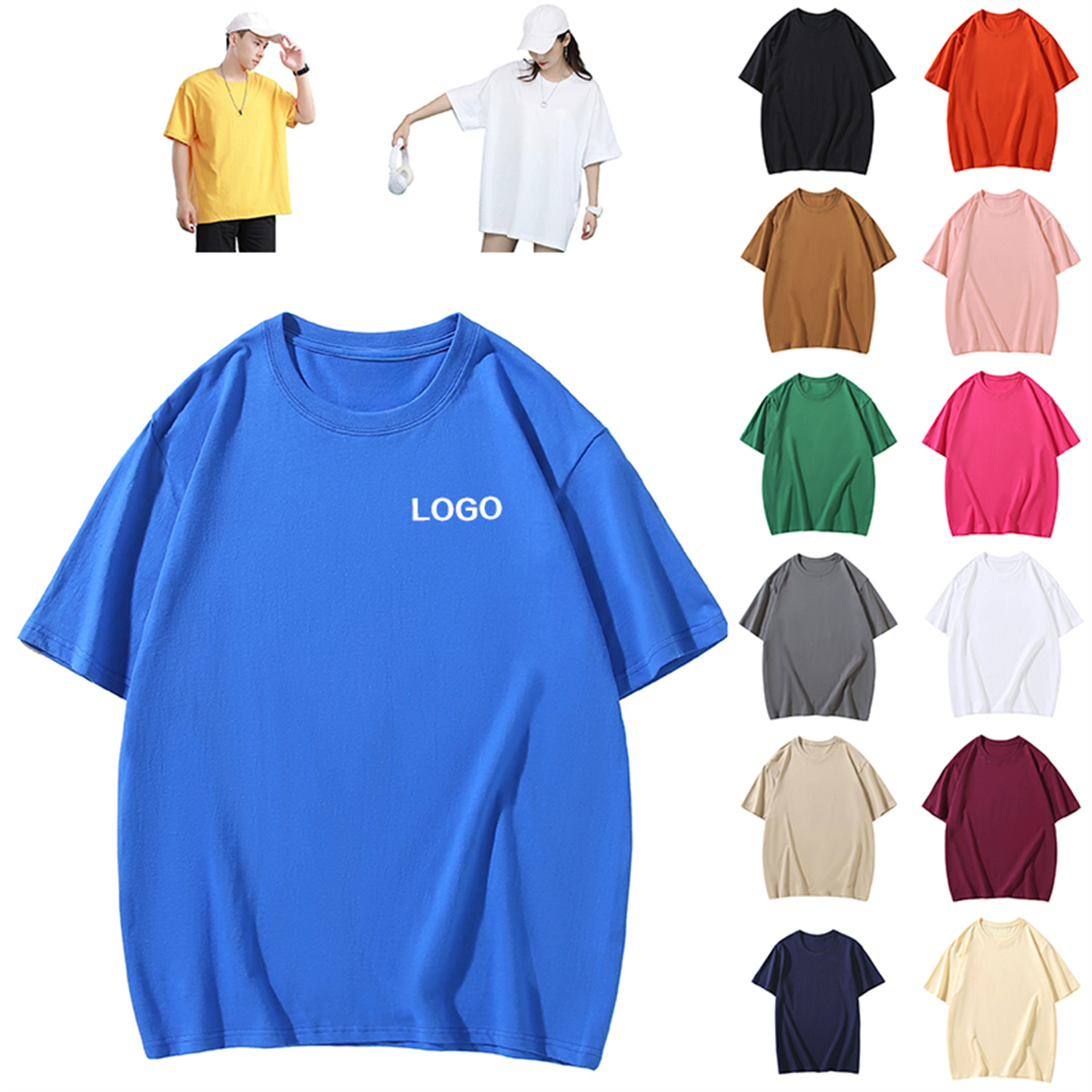 Unisex Loose Plain T Shirt 6