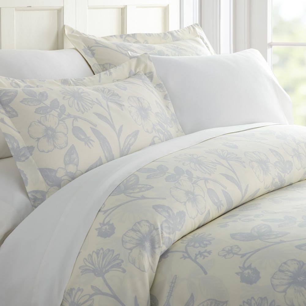 Duvet Cover Sets - Blue Garden Queen 3 Piece 1