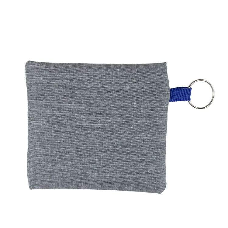 4-1/2" W x 4-1/2" H "CAPRI" Heathered Gray Zipper Pouch 3