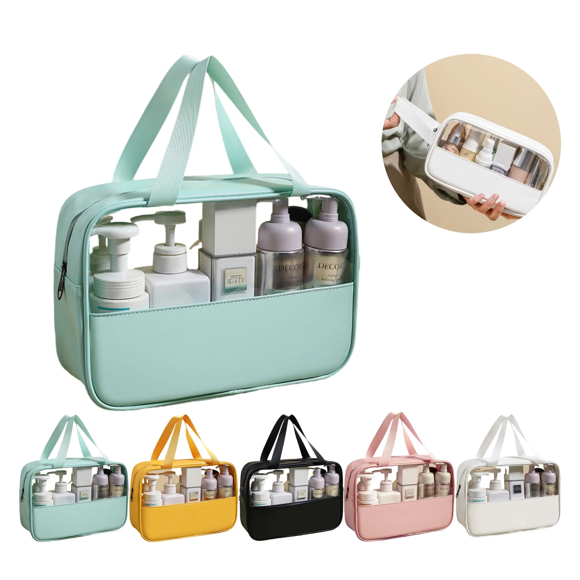 MOQ 50 Zippered Transparent Makeup Bag 4