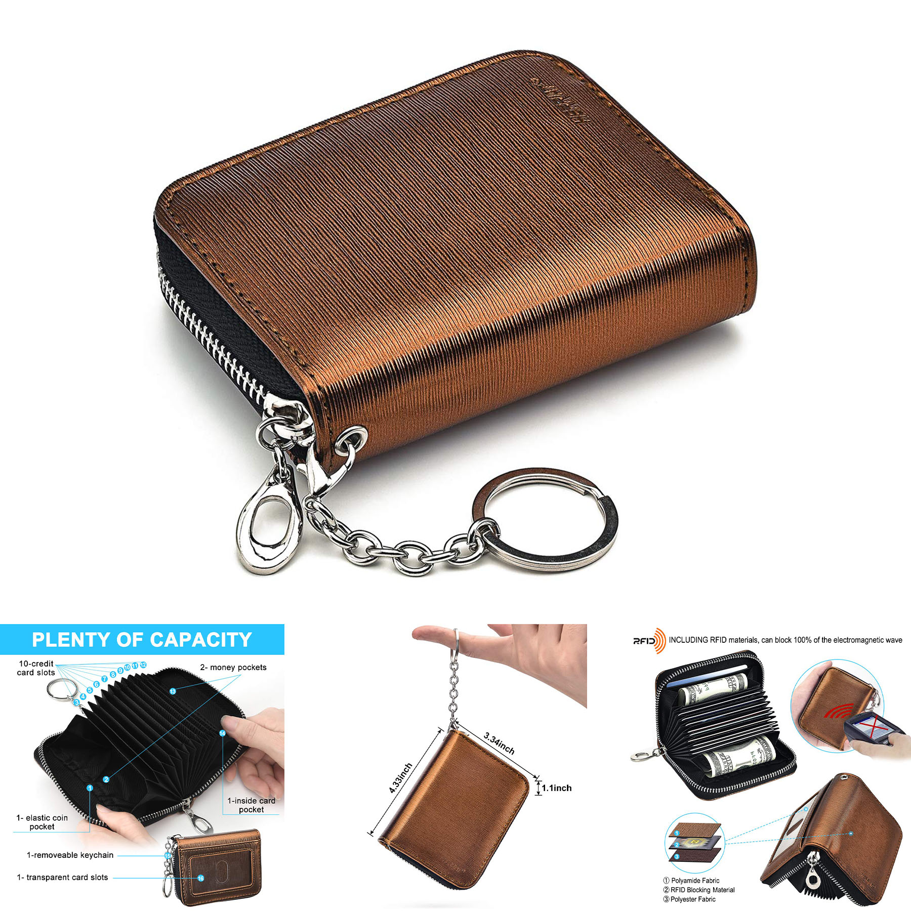 Keychain Credit Card Holder Wallet 2