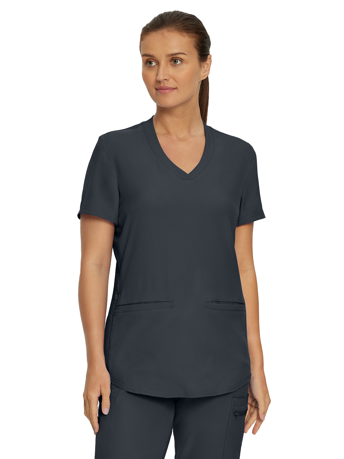 Landau - Forward - Women's Three-Pocket Rib-Knit Neckline V-Neck Top 9