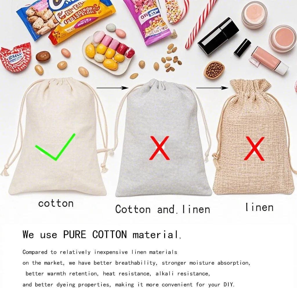 Custom Cotton Burlap Drawstring Pocket 3