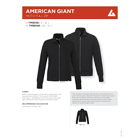 American Giant Moto Full Zip - Men's 34