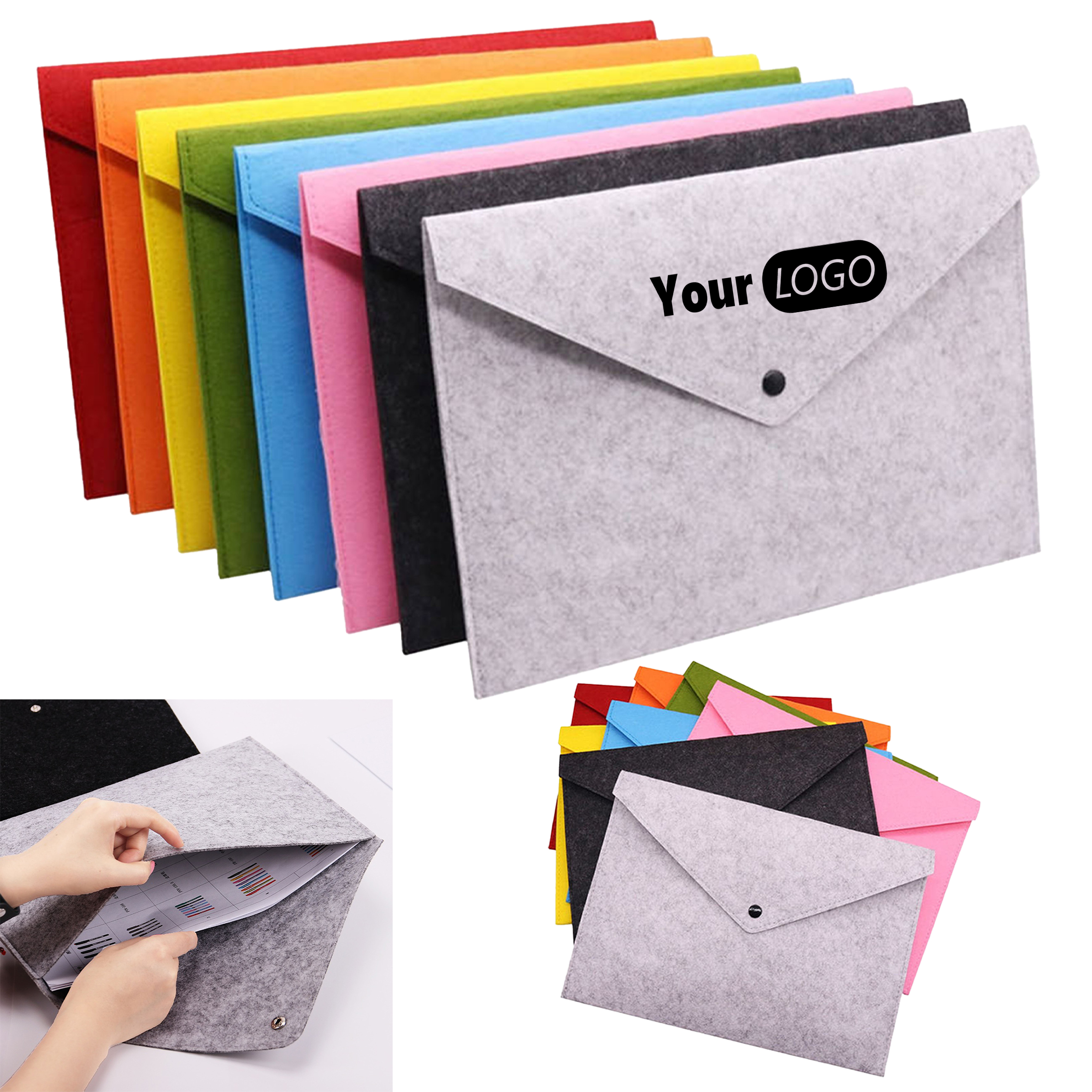 Felt Folder Organizer Envelopes Durable Document Bag 5