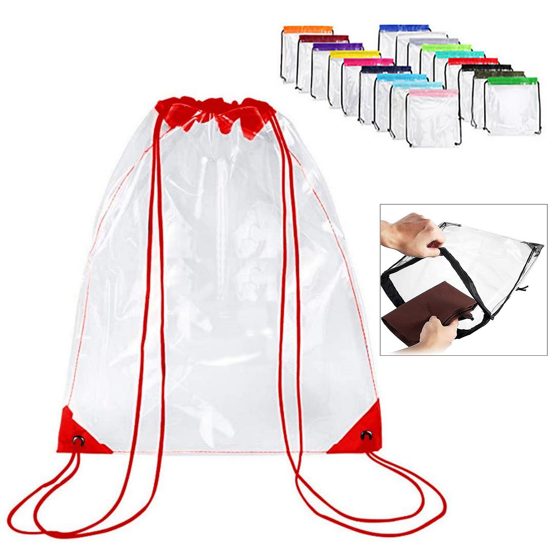 Clear Stadium Drawstring Backpack 8