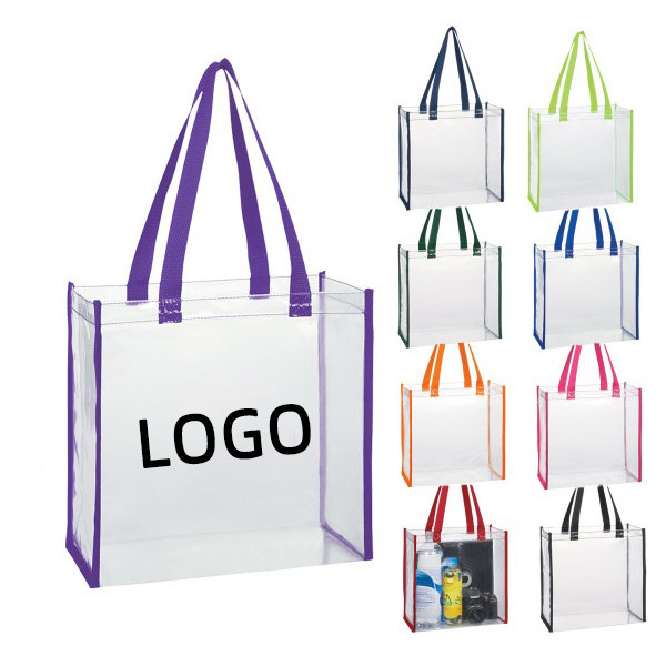 Clear PVC Stadium Tote Bag (10" W x 10" H x 4" G)