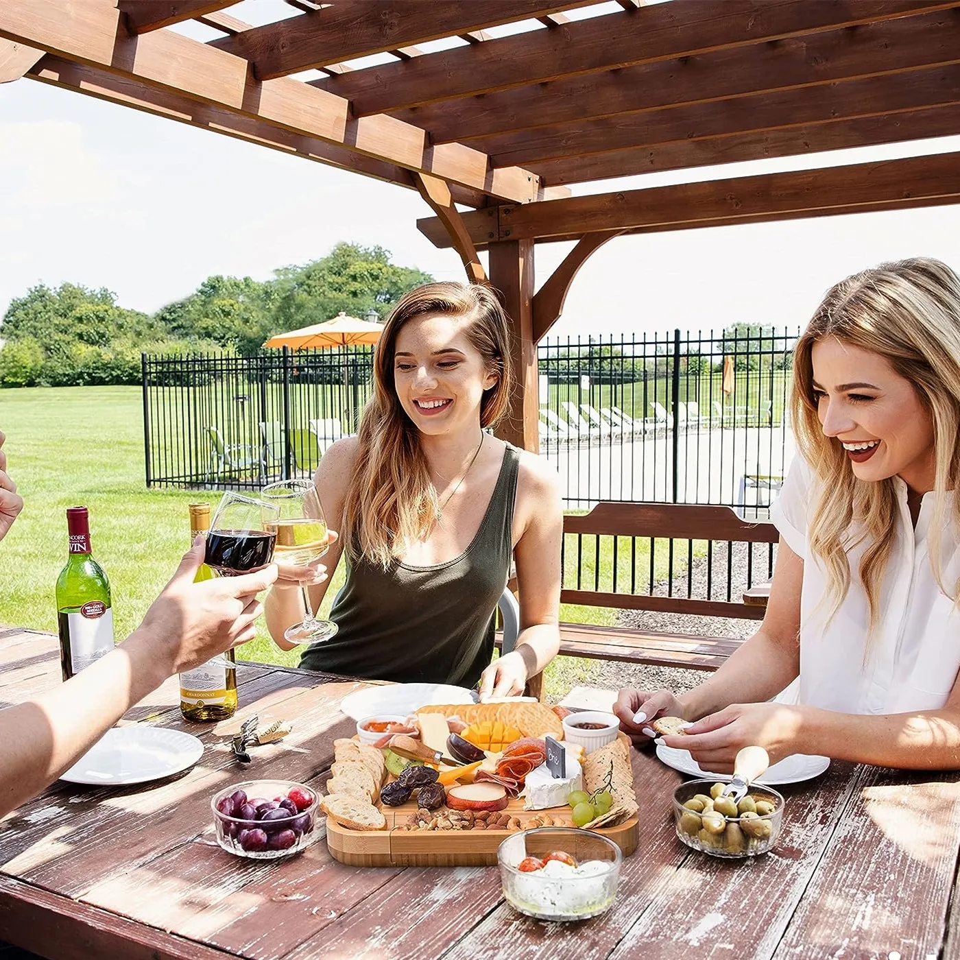 Large Bamboo Charcuterie Board Set 4