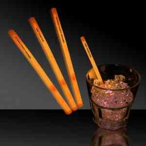 Orange 5" Single Color Light Up Glow Swizzle Stick(Hot Stamp)