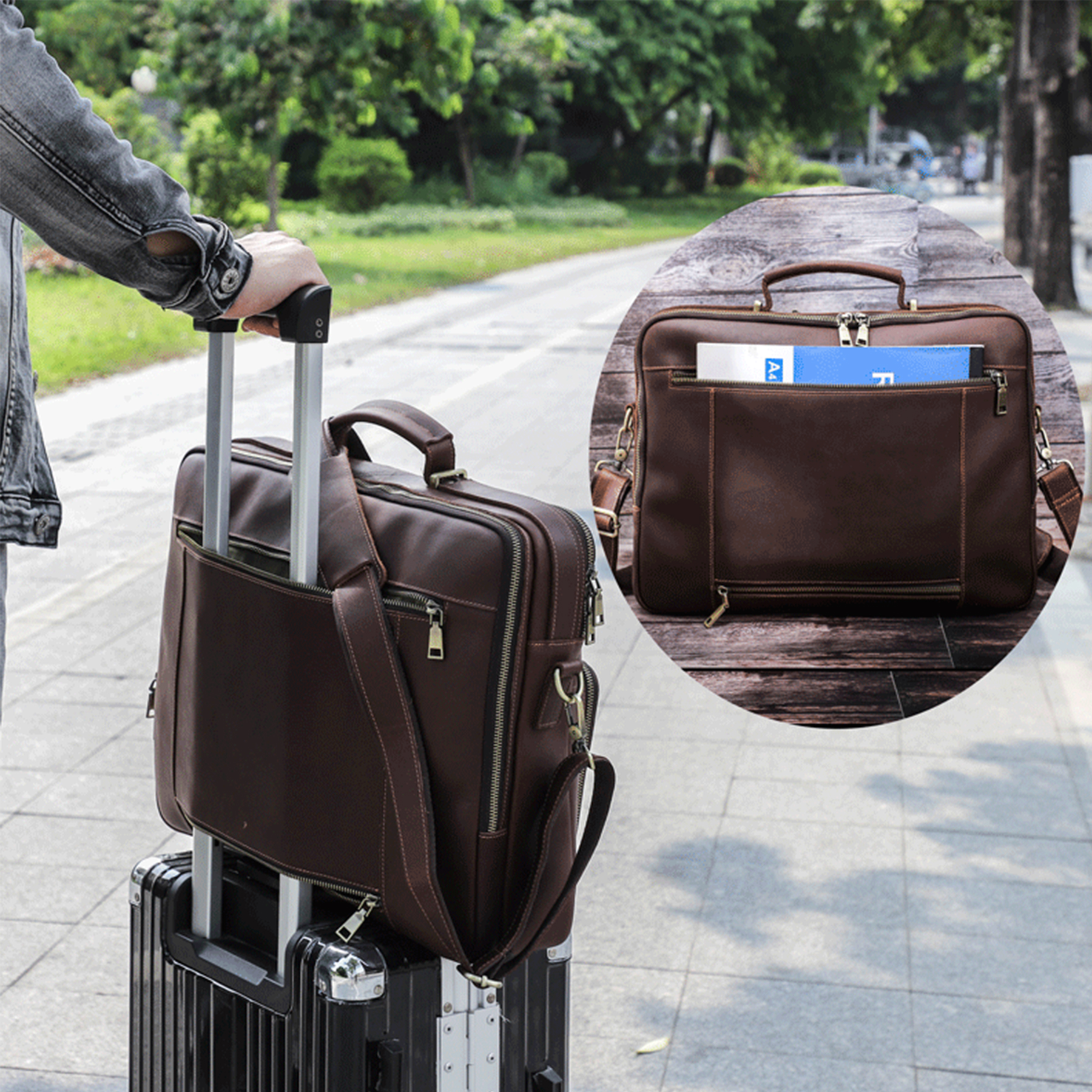 Genuine Leather lightweight Laptop Messenger Sleeves/Cases 1
