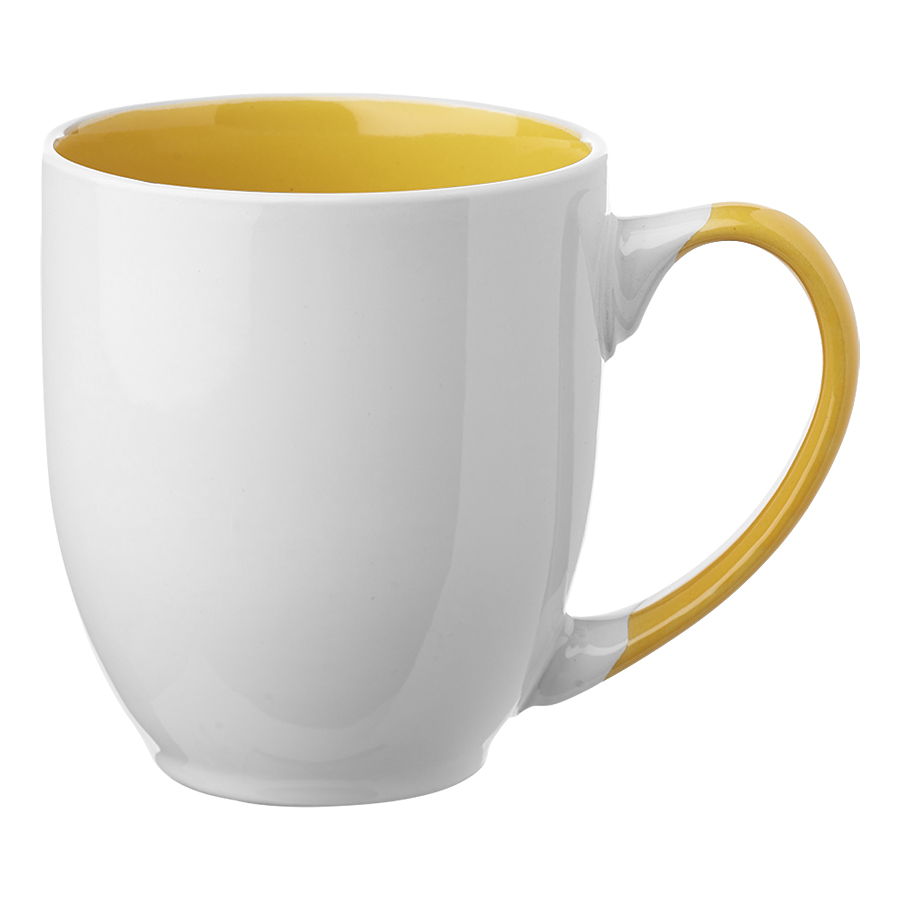 Two-Tone Bistro Style Ceramic Mug with Contrasting Handle, 8
