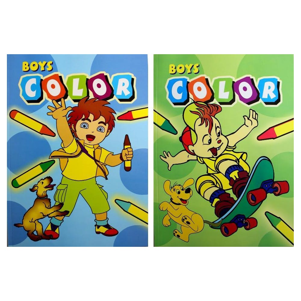 Boys' Jumbo Coloring Books - 96 Pages 2 Designs 2