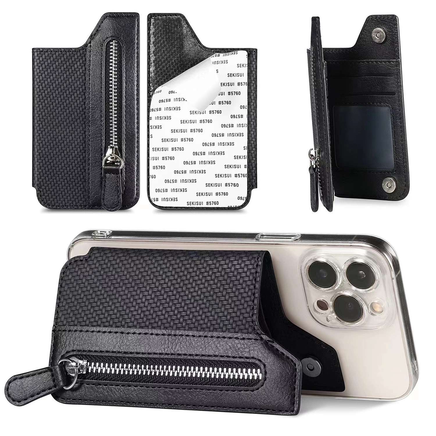 PU Leather Phone Flip Card Holder 11