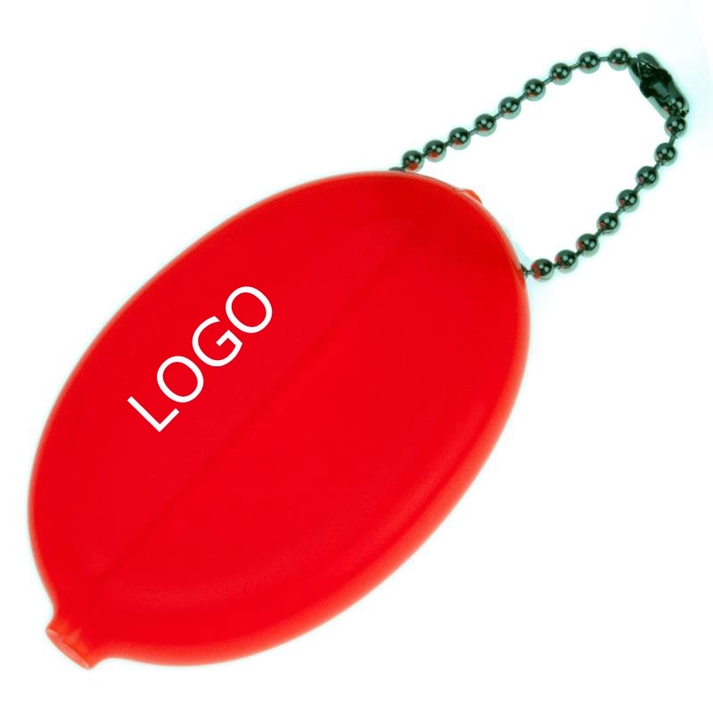 Oval Squeeze Coin Purse Keyring 10