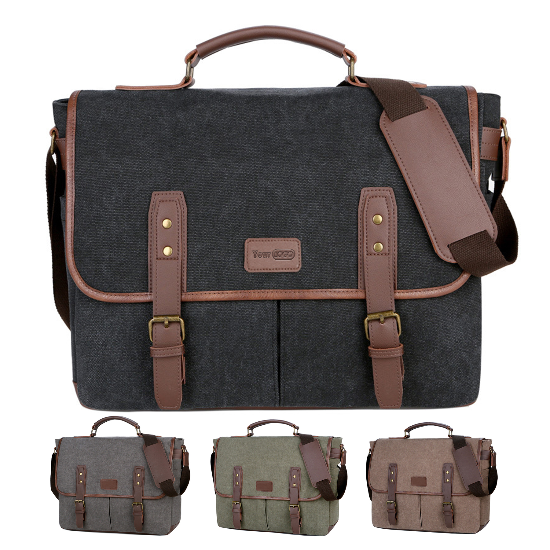 Cavas Vintage Men Briefcases Laptop Messenger Bag Business 5