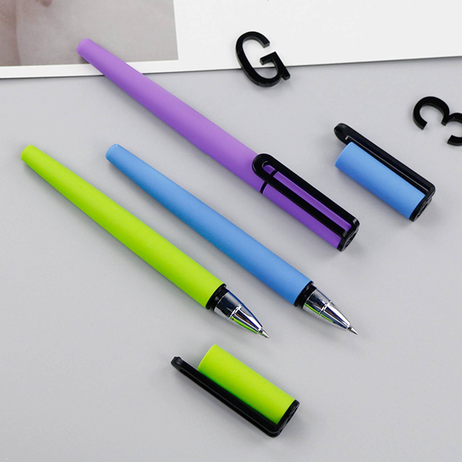 Removable Cap Premium Matte Finish Plastic Signature Pen 4