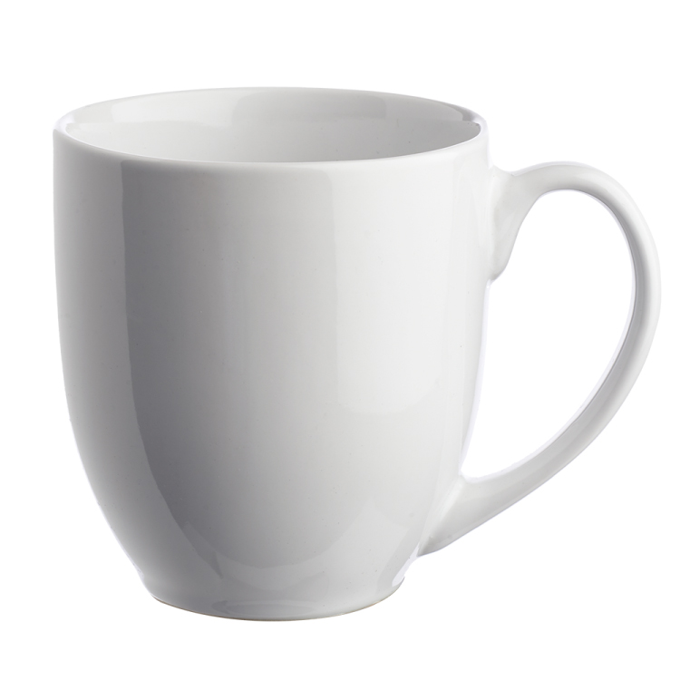 16 oz. Bistro Glossy Coffee Mug with Ceramic Coaster Set - White 4