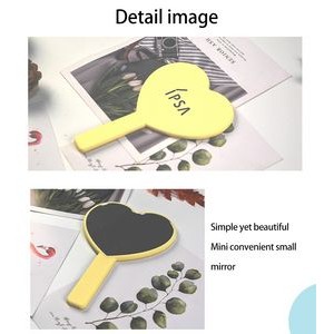 Heart-Shaped Comfortable Handle Makeup Mirror 1