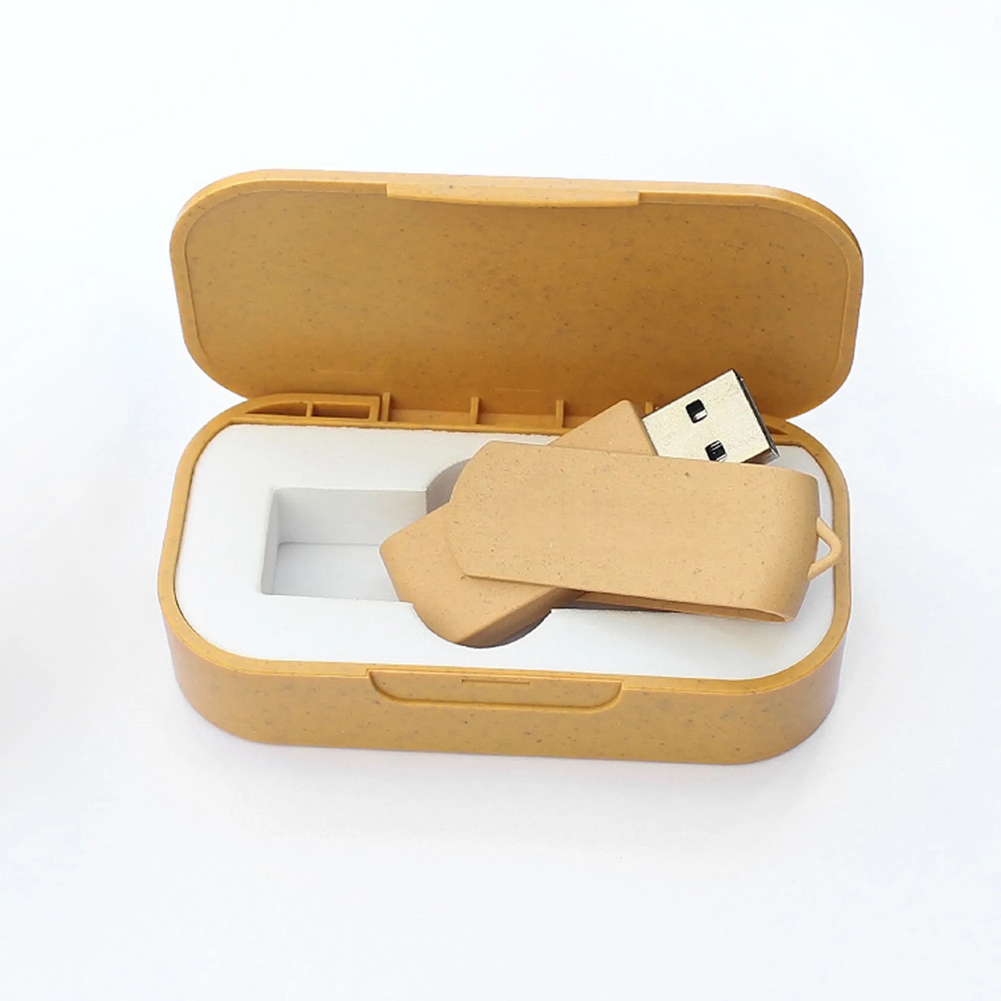 16G Wheat Straw Biodegradable Box USB Flash Drive Set 5