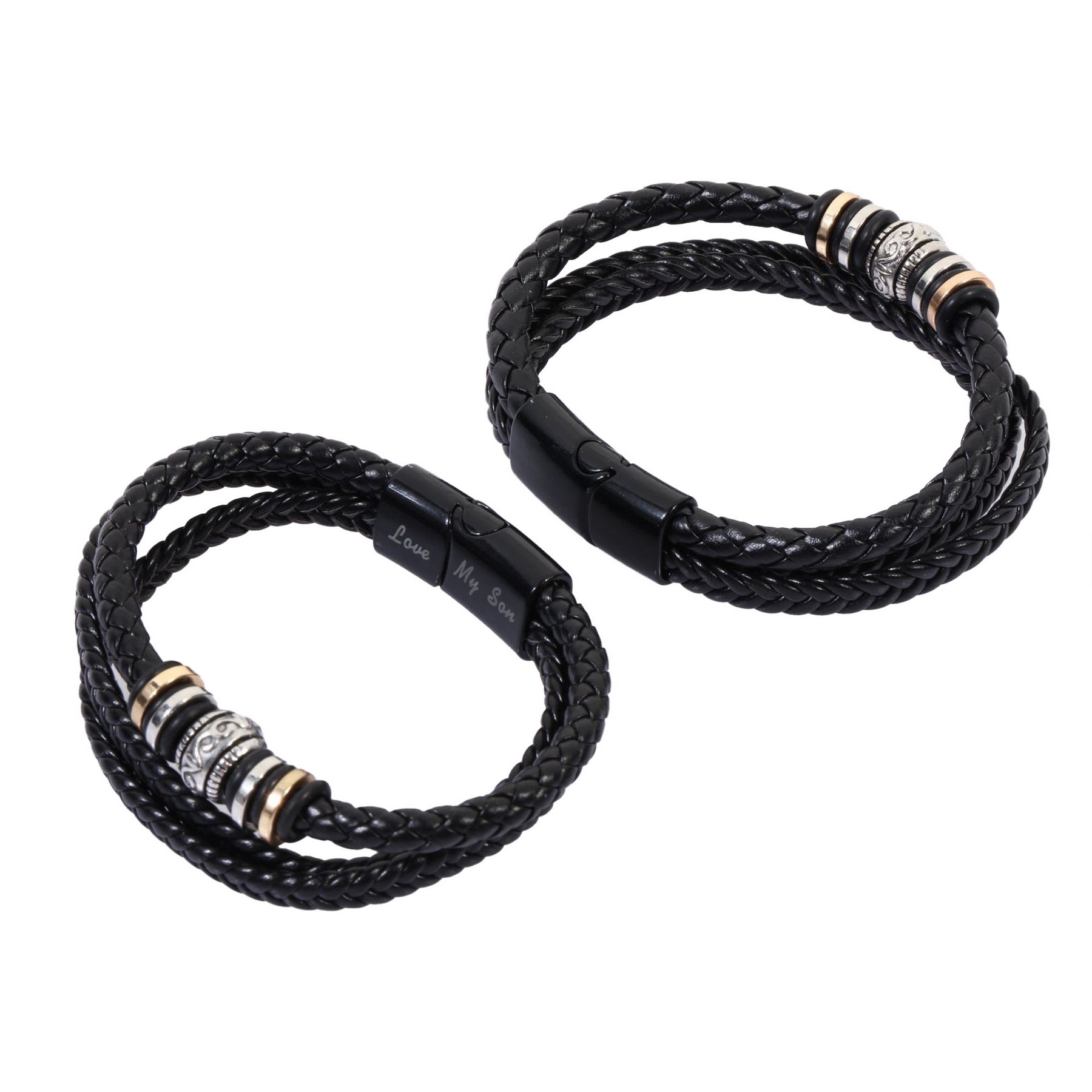 Punk Woven Leather Wrap Bracelet 3
