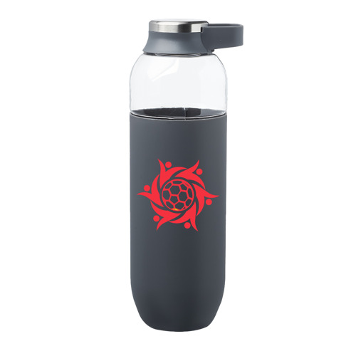 Plastic Water Bottle with Solid Color Half Wrap - Single 6