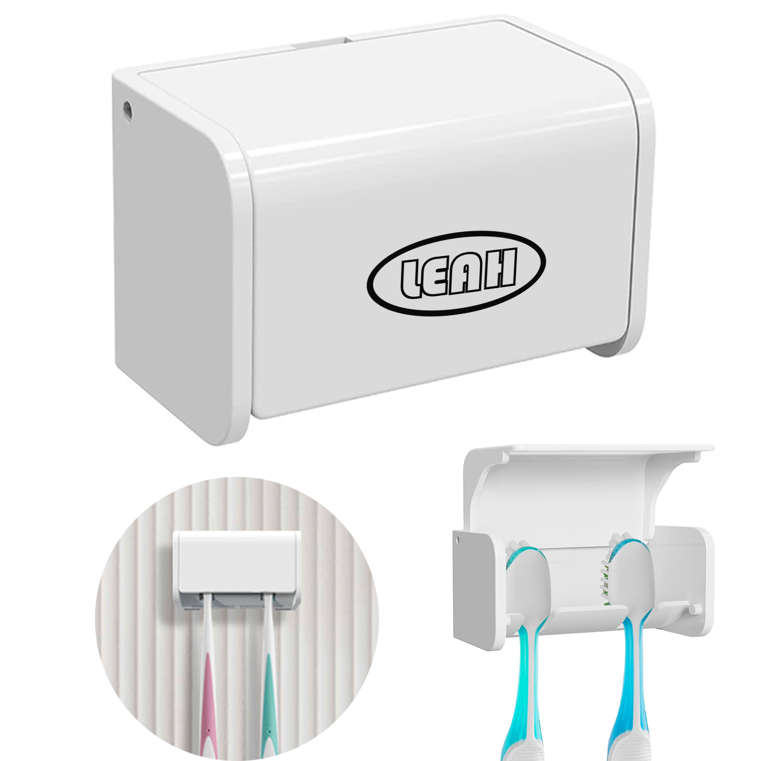 Wall Mounted Toothbrush Holder With Cover 2