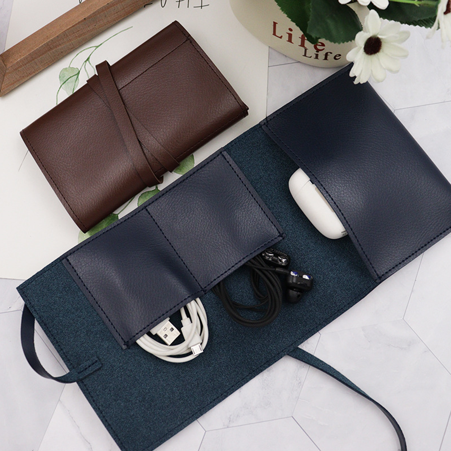 PU Leather Mobile Power Storage Bag 3