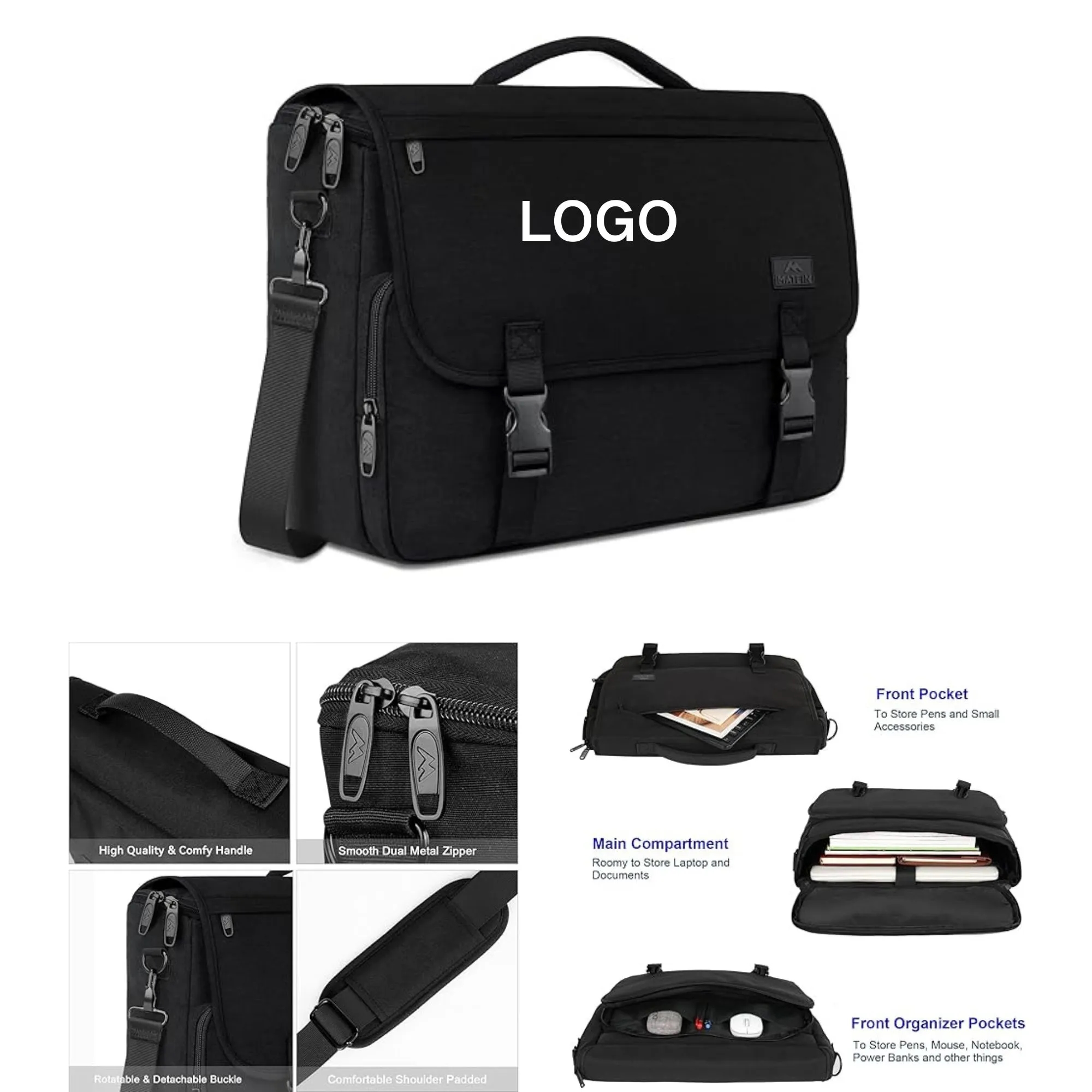 Waterproof Men's Messenger Bag 15.7" x 5.2" x 12.6" 5