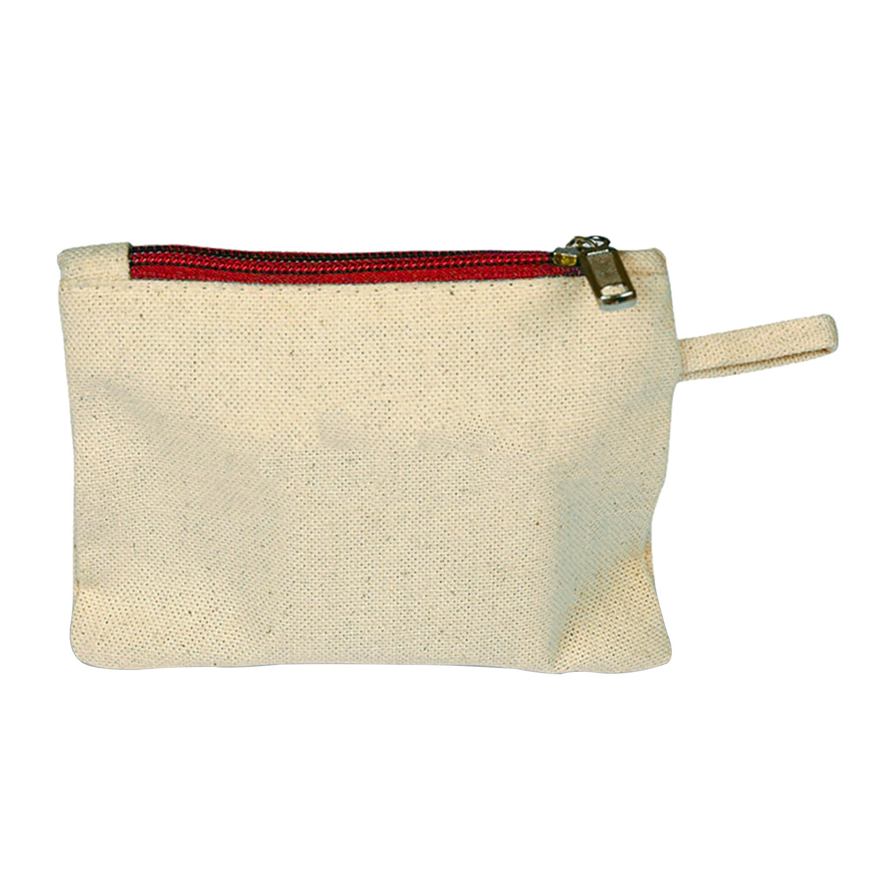 12 oz. 100% Cotton Canvas Card Pouch w/Color Zipper 3