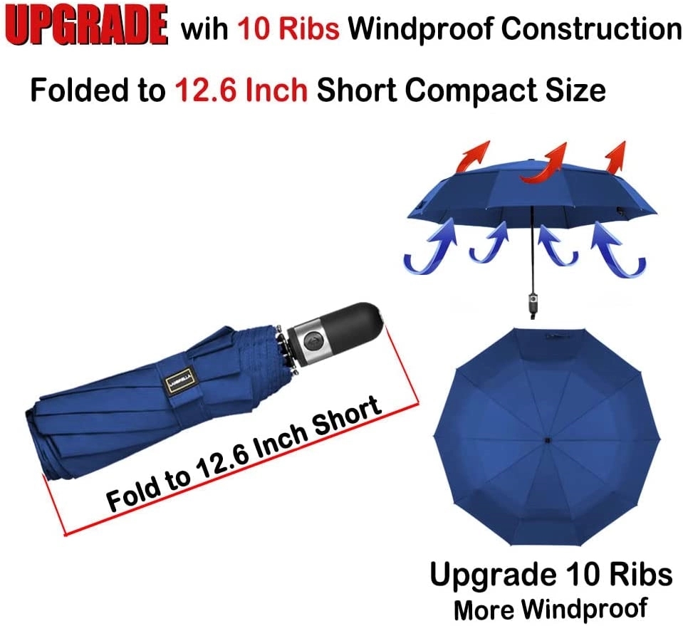 Automatic Compact Folding Reverse Umbrella 12