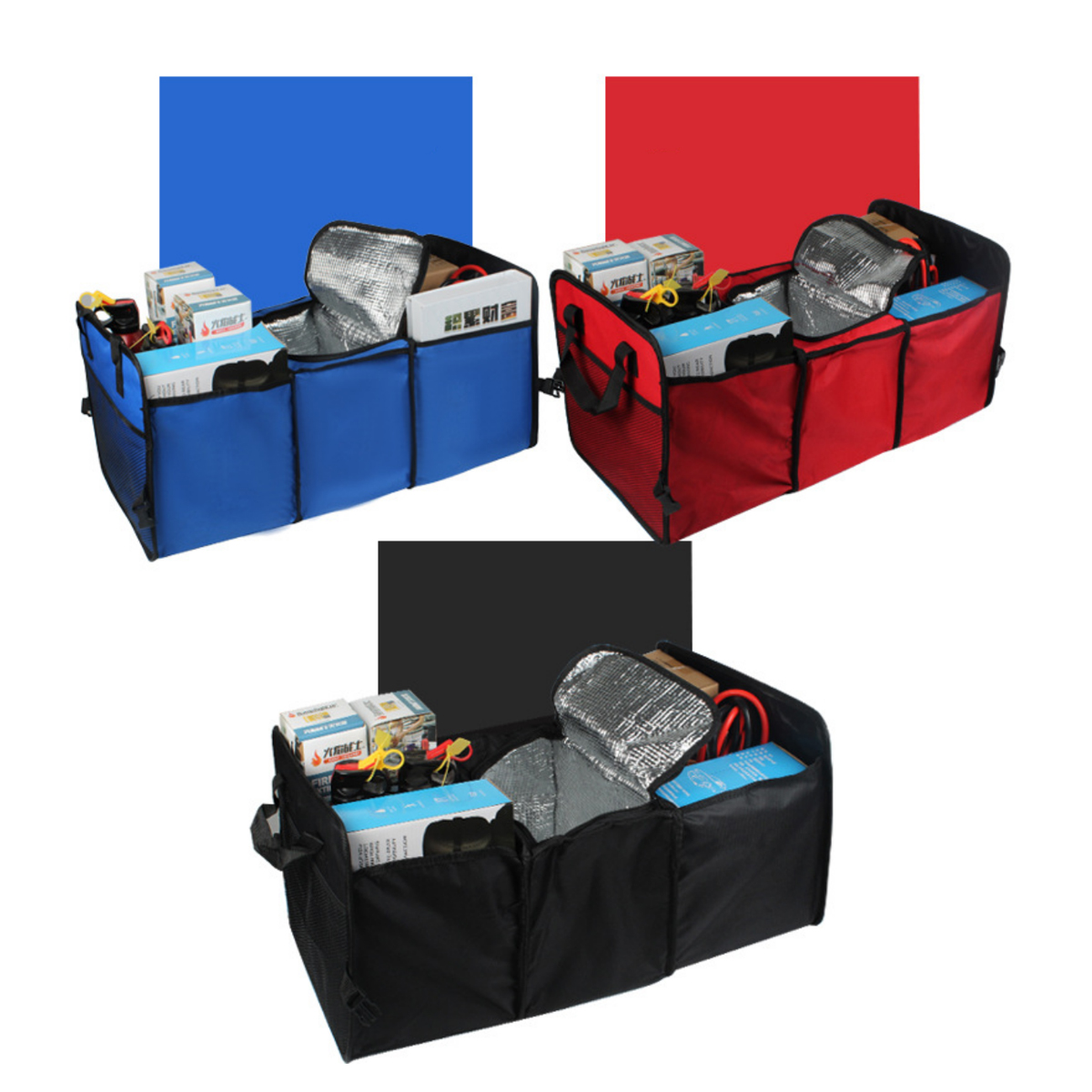 Folding Multi Compartment Car Trunk Organizer 2