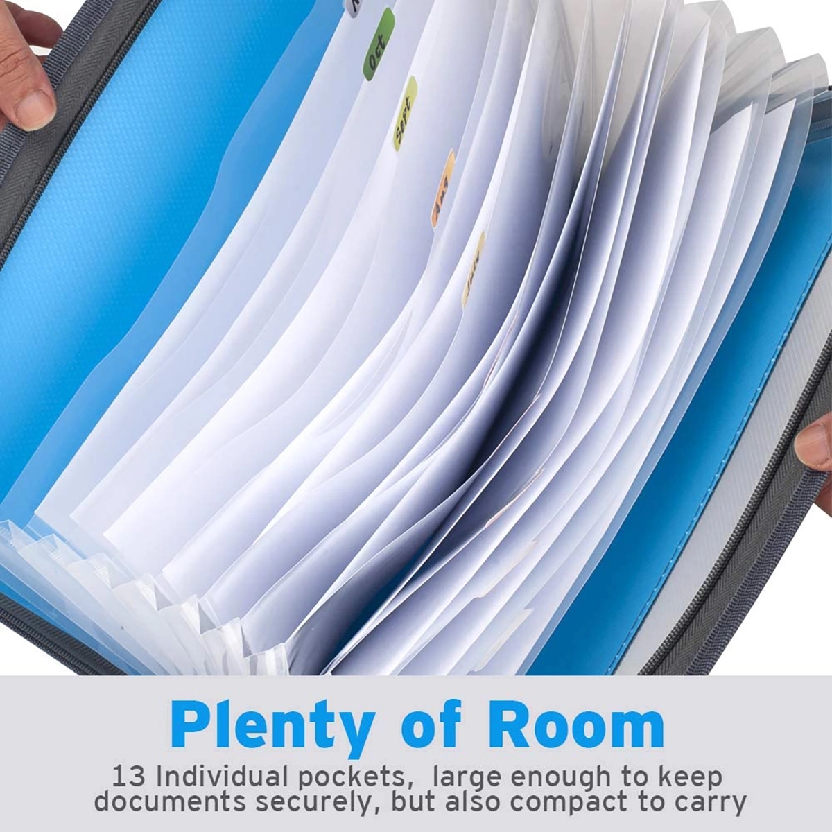 Expanding Accordion File Folder with Zipper Closure 11