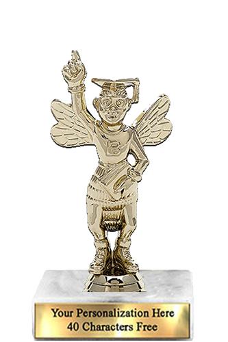 Trophy: 7", 2x3 white marble base, Spelling Bee Go 2
