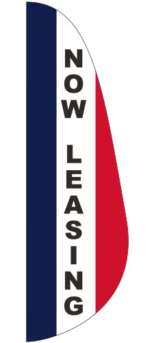 "NOW LEASING" 3' x 10' Message Feather Flag 1