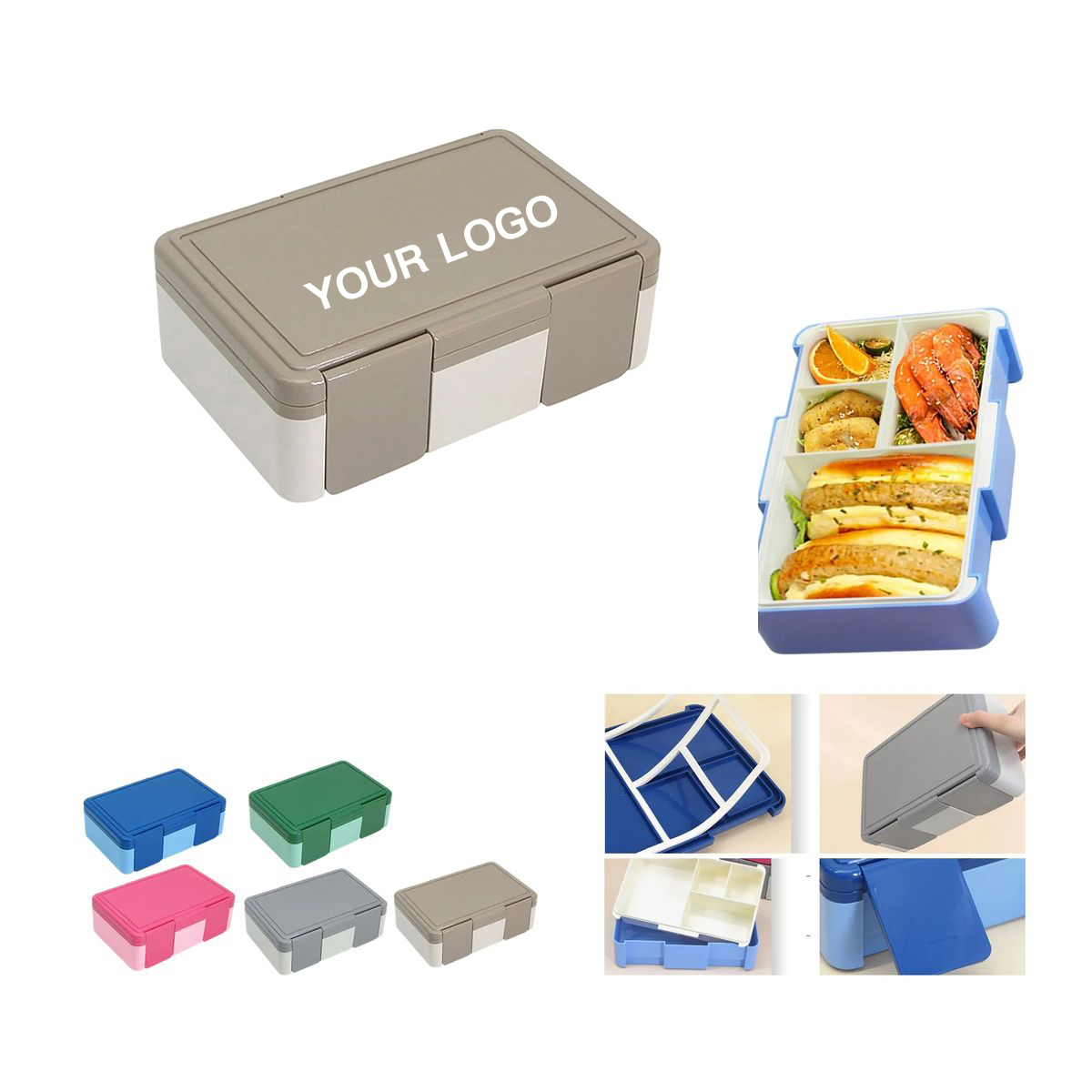 Food Storage Box with Sauce Cups and Lid 3