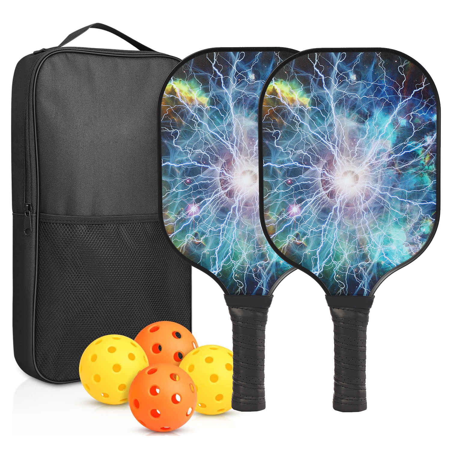 Carbon Fiber Pickleball Racket Paddle & Ball Set w/ Carrying bag 6