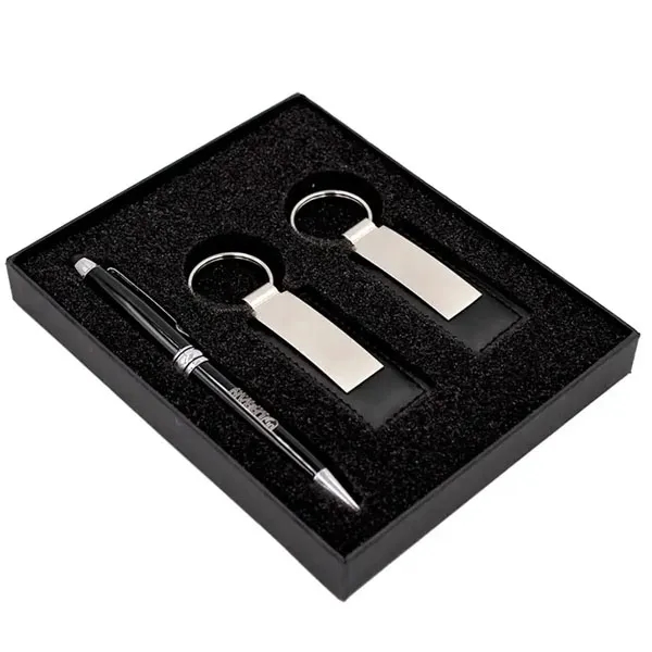 Executive Stylus Pen And Leather Keychain Gift Set 6