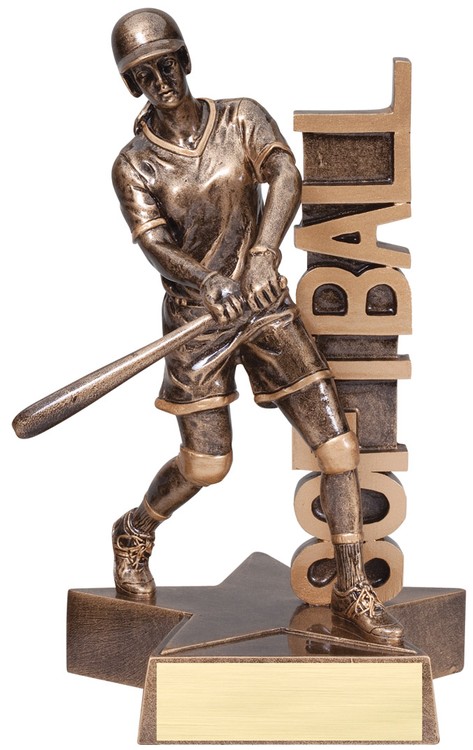 6 1/2" Tall Softball Billboard Resin Award 2