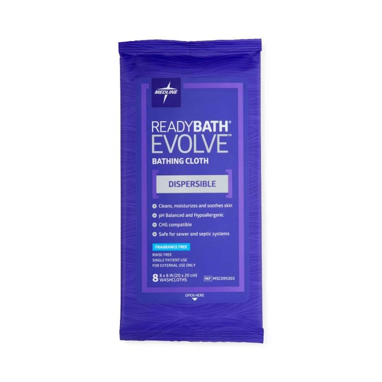 ReadyBath Evolve Bathing Cloths Flushable - 8 Pack 2