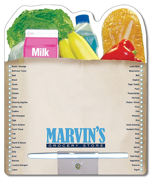 Memo Board - 8.5x10.125 Laminated Shaped (Grocery Bag) - 14 pt. 1