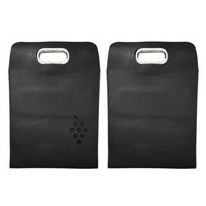 3 Bottle PU Leather Wine Bag With Grape Window And Metal Handle 4