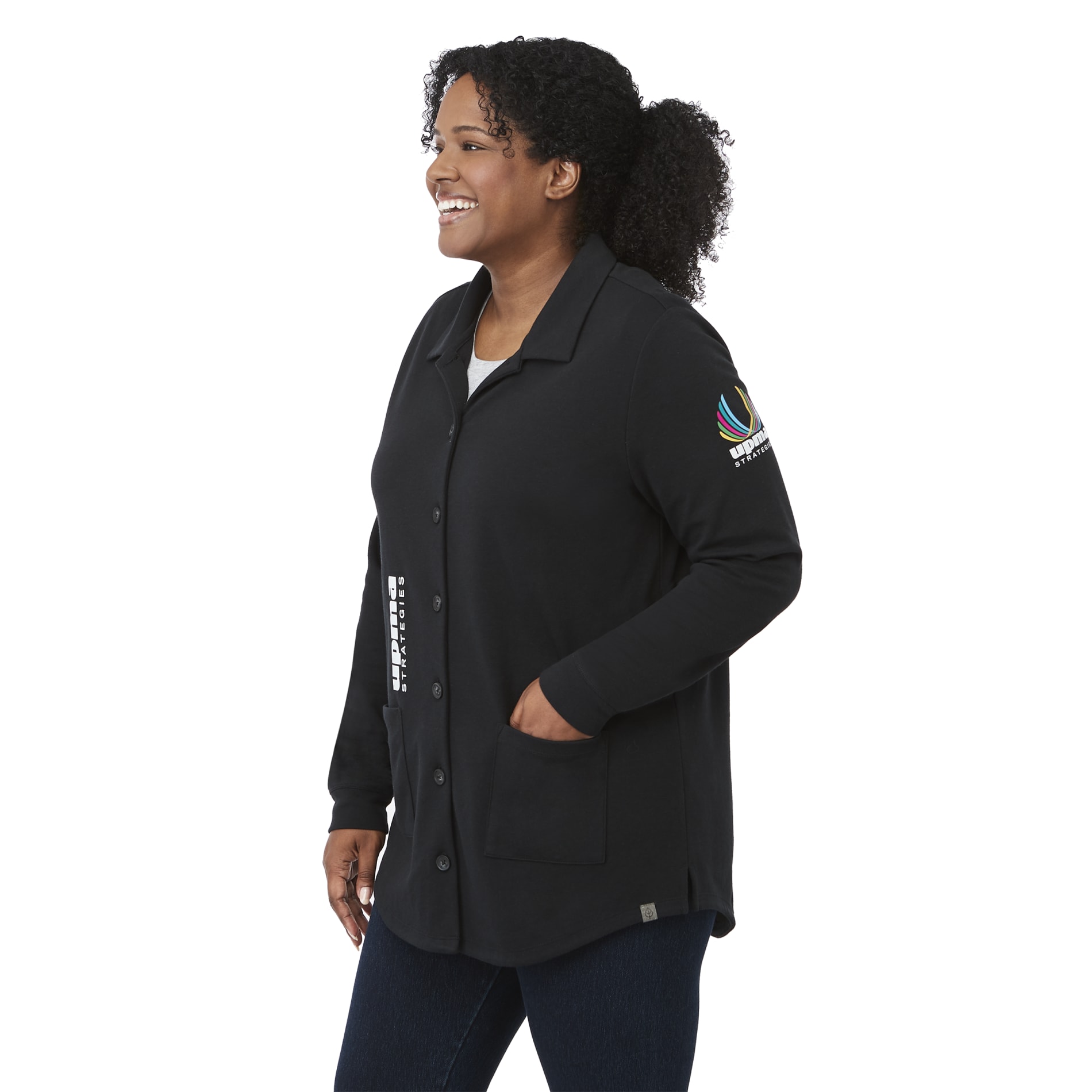 RIGI Eco Knit Button Cardi - Women's, custom women's shirt with logo imprint 8