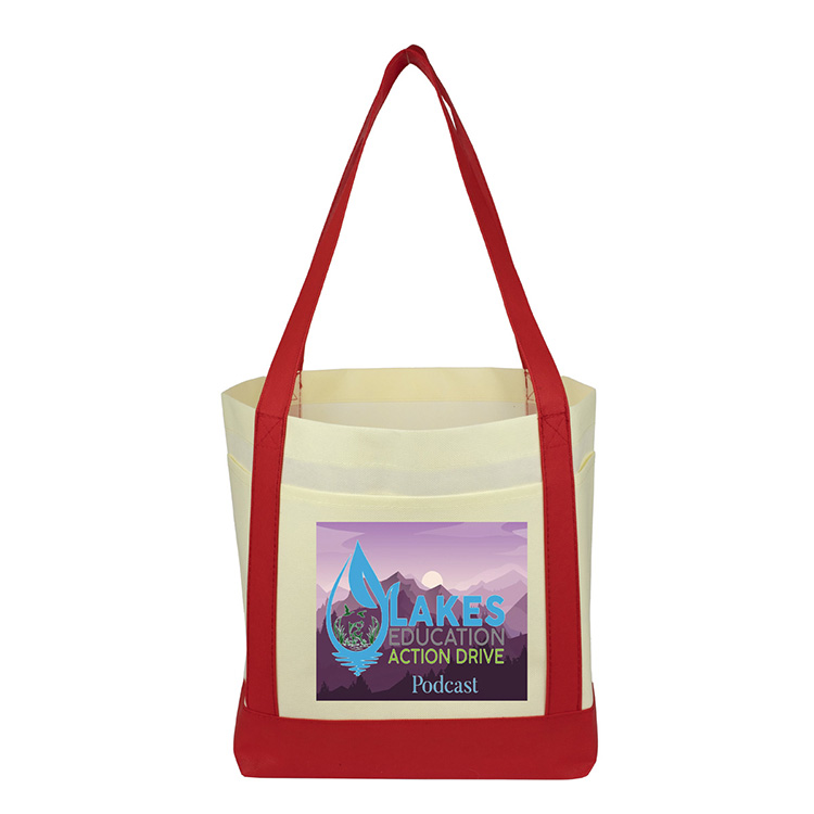 18"W x 12"H x 7" Gusset - "THE CRUISER" Faux Canvas 3-Pocket Value Tote 23
