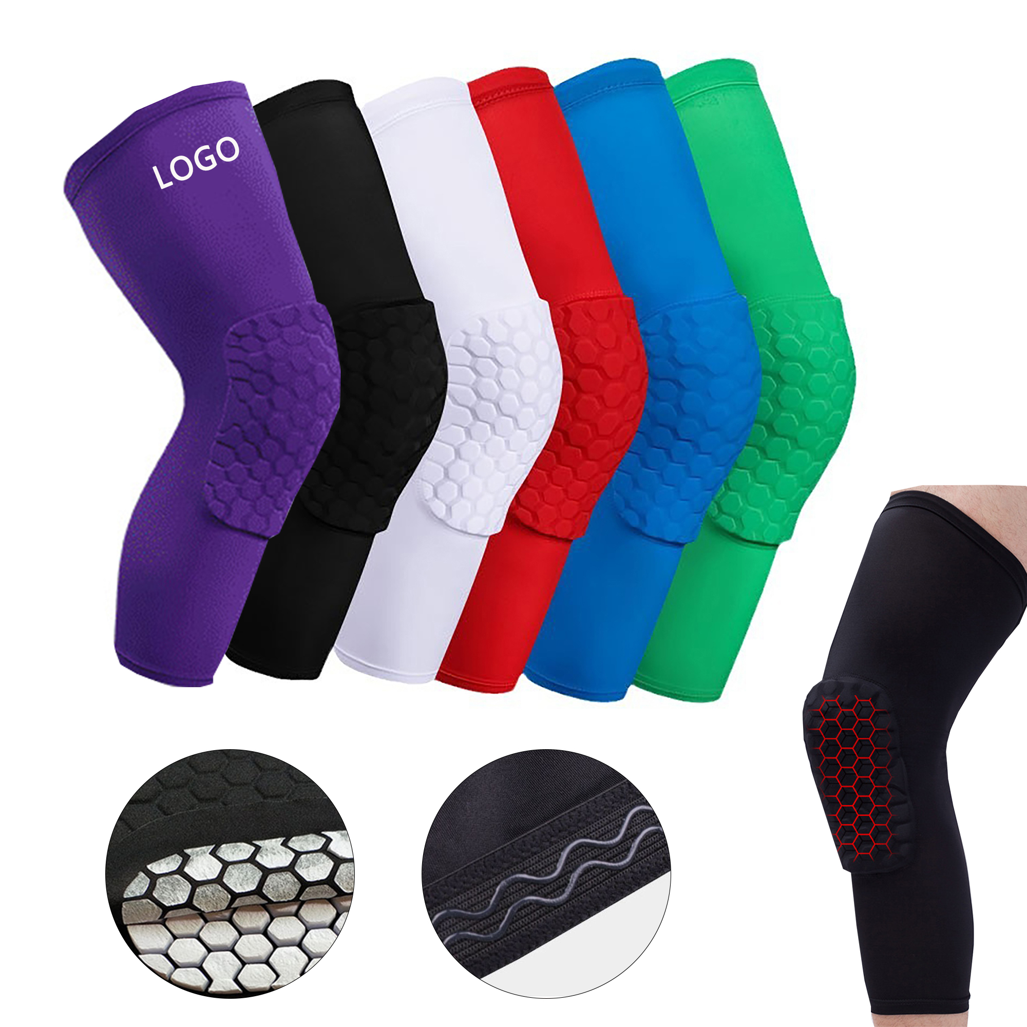 Exercise Leg Compression Honeycomb Sport Knee Pad 5