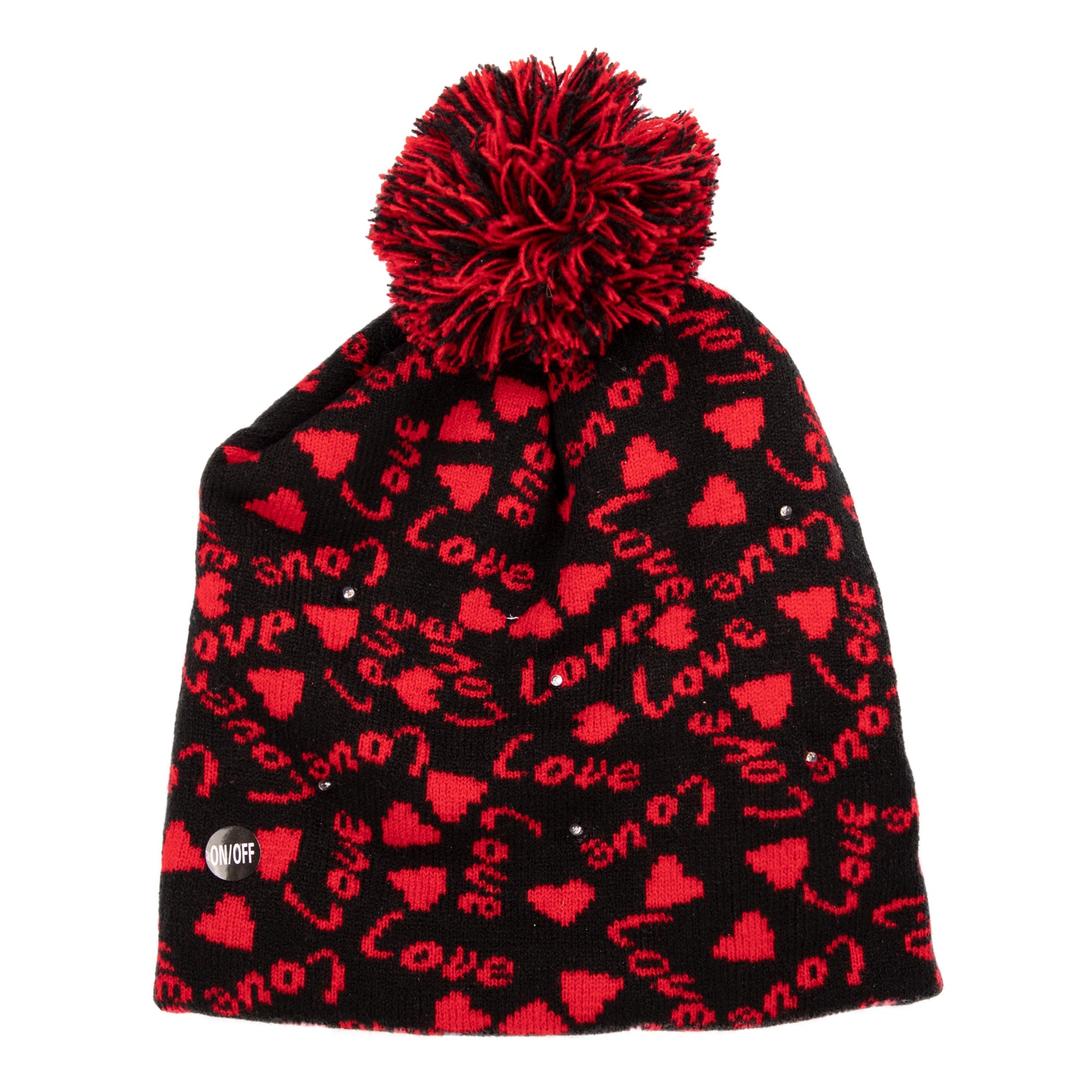 Light Up Heart Knit Hat 1