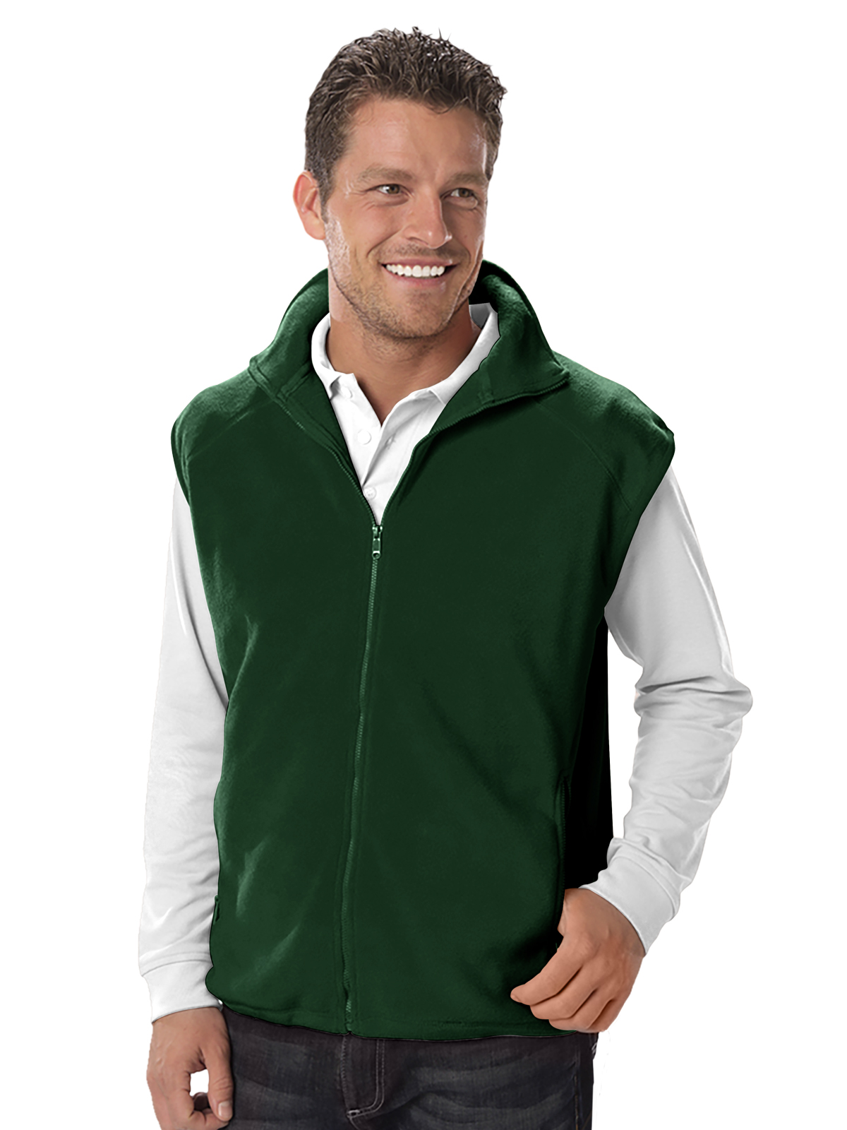 Blue Generation - Unisex 2-Pocket Micro Fleece Zip Front Vest 9