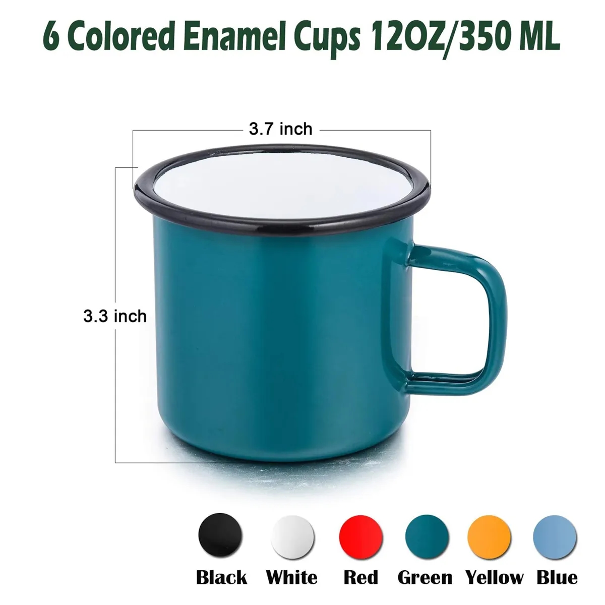 12 oz Enamel Coffee Mugs 5