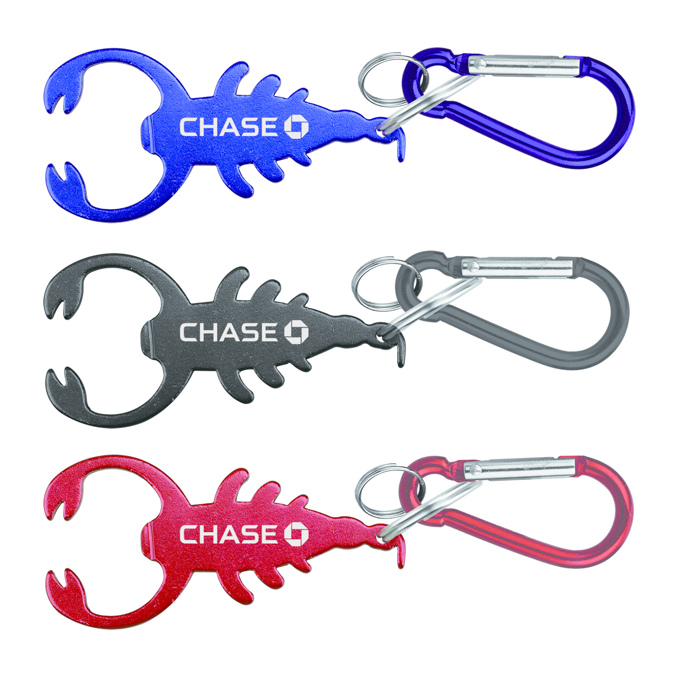 Scorpion Shape Bottle Opener w/ Key Chain & Carabiner