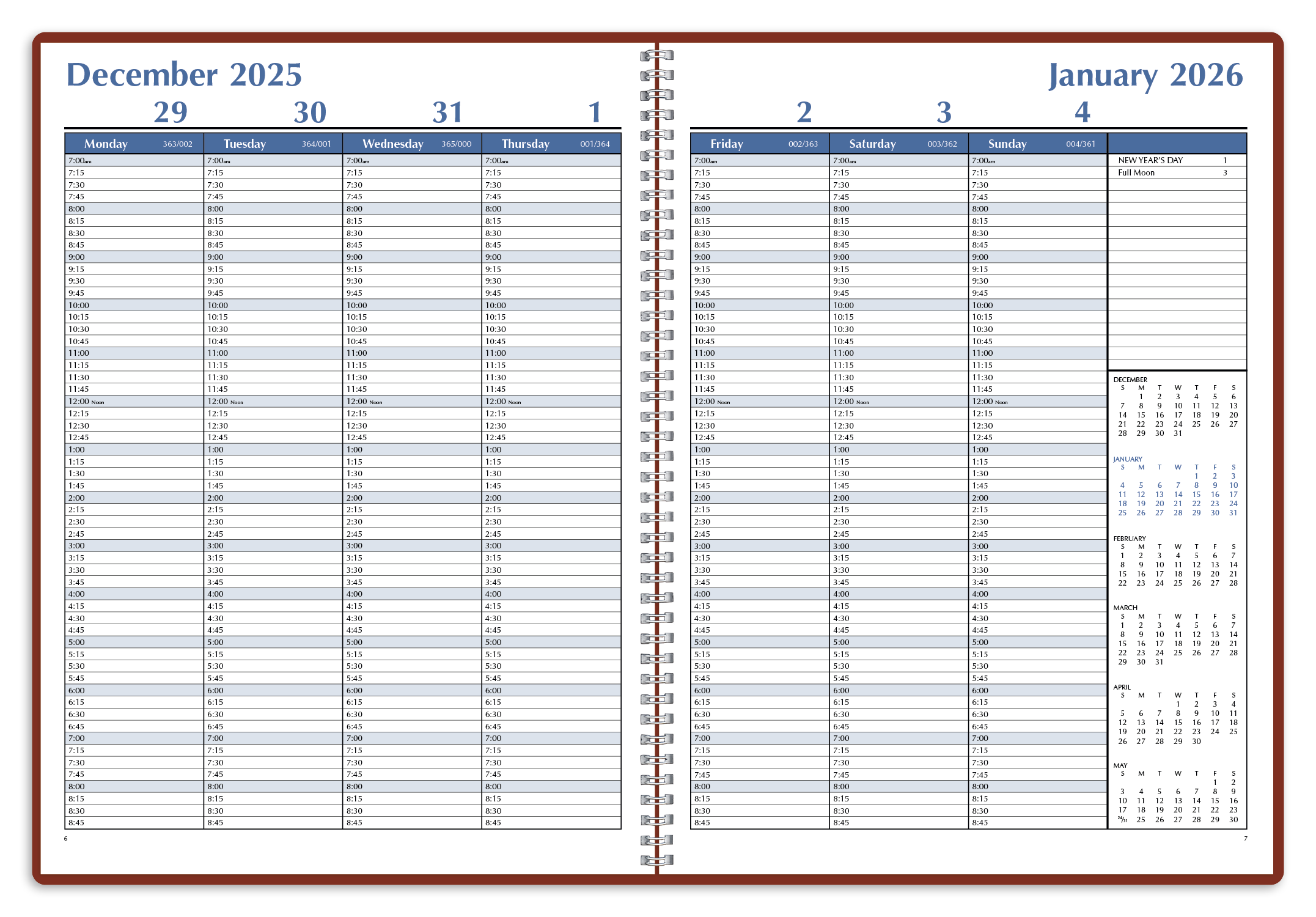 Triumph® Calendars Weekly Time Manager 18